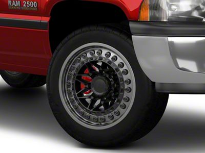 Black Rhino Alpha Matte Black with Gunmetal Lip 8-Lug Wheel; 20x10; -18mm Offset (94-02 RAM 2500)