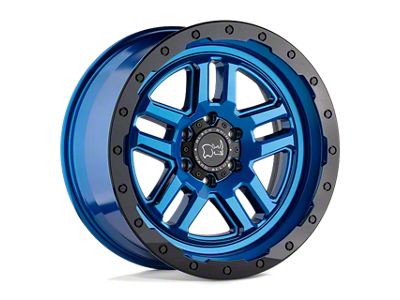 Black Rhino Barstow Dearborn Blue with Black Ring 6-Lug Wheel; 18x9.5; 12mm Offset (99-06 Sierra 1500)