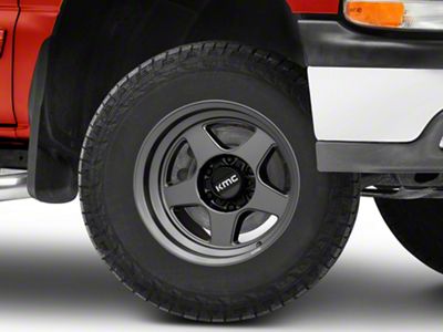KMC Lobo Matte Anthracite 6-Lug Wheel; 17x8.5; 18mm Offset (99-06 Silverado 1500)