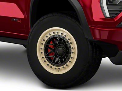 Black Rhino Alpha Matte Black with Sand Lip 6-Lug Wheel; 17x9; 0mm Offset (23-26 Canyon)