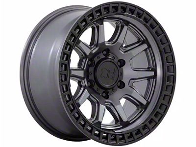 Black Rhino Calico Matte Gunmetal with Matte Black Lip 6-Lug Wheel; 17x8.5; 0mm Offset (23-24 Canyon)