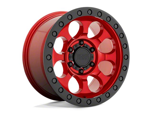 Black Rhino Riot Candy Red with Black Ring and Bolts 6-Lug Wheel; 17x9; 12mm Offset (15-22 Canyon)