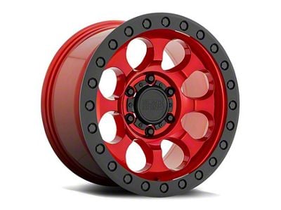 Black Rhino Riot Candy Red with Black Ring 6-Lug Wheel; 17x8.5; 0mm Offset (23-25 Canyon)