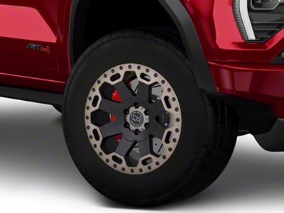 Black Rhino Warlord Matte Black with Machined Dark Tint Lip 6-Lug Wheel; 17x9; -12mm Offset (23-25 Canyon)