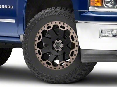 Black Rhino Warlord Matte Black with Machined Dark Tint Lip 6-Lug Wheel; 20x9; 12mm Offset (23-25 Canyon)