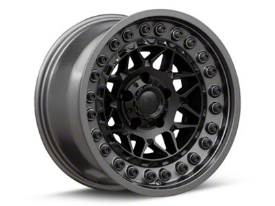 Black Rhino Alpha Matte Black with Gunmetal Lip 6-Lug Wheel; 17x9; 0mm Offset (23-25 Colorado)