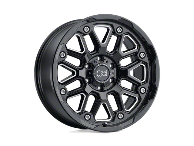 Black Rhino Hollister Gloss Black with Milled Spokes 6-Lug Wheel; 17x9.5; 12mm Offset (15-22 Colorado)