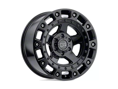 Black Rhino Cinco Gloss Black with Stainless Bolt 5-Lug Wheel; 17x9.5; 0mm Offset (05-11 Dakota)