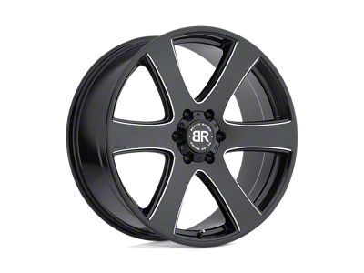 Black Rhino Haka Gloss Black with Milled Spokes 6-Lug Wheel; 20x8.5; 30mm Offset (97-04 Dakota)