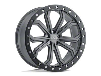 Black Rhino Trabuco Matte Gunmetal with Black Ring and Silver Bolts 5-Lug Wheel; 18x8; 35mm Offset (87-90 Dakota)