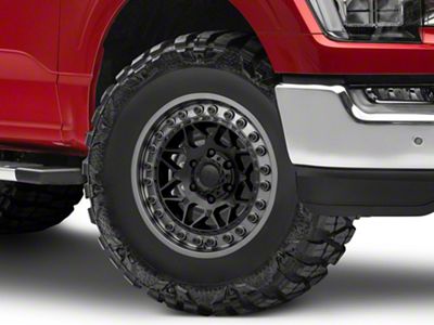 Black Rhino Alpha Matte Black with Gunmetal Lip 6-Lug Wheel; 17x9; 0mm Offset (21-25 F-150)
