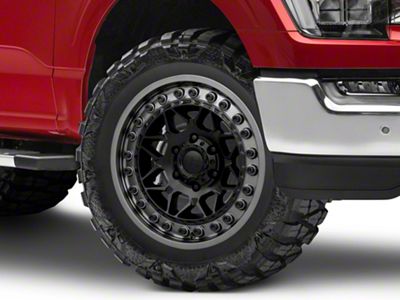 Black Rhino Alpha Matte Black with Gunmetal Lip 6-Lug Wheel; 20x10; -18mm Offset (21-25 F-150)