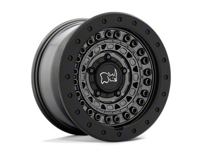 Black Rhino Barricade Gun Black with Black Rock Guard 6-Lug Wheel; 17x8.5; 10mm Offset (21-25 F-150)