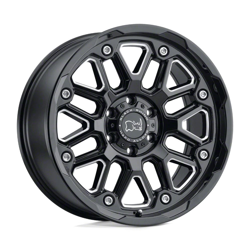 Black Rhino Hollister Gloss Black with Milled Spokes 6-Lug Wheel; 17×9.5; 12mm Offset (21-24 F-150)