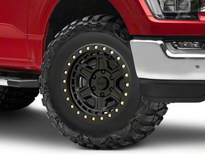 Black Rhino Reno Matte Black with Brass Bolts 6-Lug Wheel; 17x9; 0mm Offset (21-25 F-150)