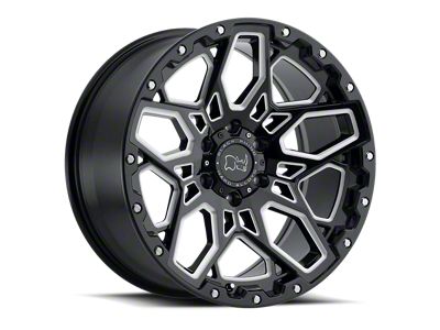 Black Rhino Shrapnel Gloss Black with Milled Spokes 6-Lug Wheel; 17x9.5; 12mm Offset (21-25 F-150)