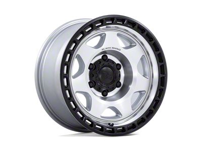 Black Rhino Voyager Silver Machined Face with Matte Black Lip 6-Lug Wheel; 17x8.5; 0mm Offset (21-24 F-150)