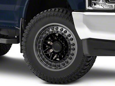 Black Rhino Alpha Matte Black with Gunmetal Lip 8-Lug Wheel; 20x10; -18mm Offset (17-22 F-250 Super Duty)