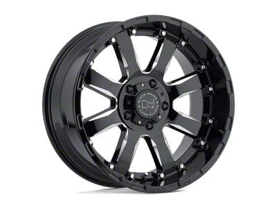 Black Rhino Sierra Gloss Black with Milled Spokes 8-Lug Wheel; 22x11.5; -44mm Offset (23-25 F-350 Super Duty SRW)