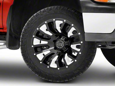 Black Rhino Pinatubo Gloss Black Milled 6-Lug Wheel; 20x12; -44mm Offset (99-06 Silverado 1500)