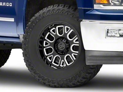 Black Rhino Pismo Gloss Black Milled 6-Lug Wheel; 18x9.5; -18mm Offset (14-18 Silverado 1500)