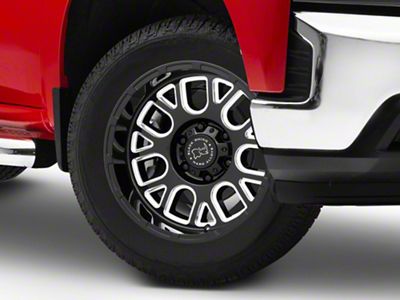 Black Rhino Pismo Gloss Black Milled 6-Lug Wheel; 20x9.5; -18mm Offset (19-25 Silverado 1500)