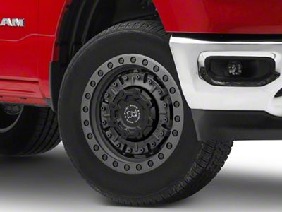 Black Rhino Abrams Textured Matte Gunmetal 6-Lug Wheel; 18x9.5; 12mm Offset (19-25 RAM 1500)