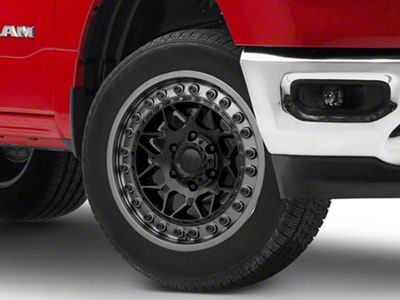 Black Rhino Alpha Matte Black with Gunmetal Lip 6-Lug Wheel; 20x10; -18mm Offset (19-25 RAM 1500)