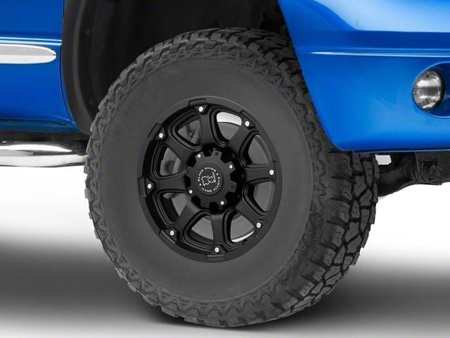 Black Rhino Glamis Matte Black 8-Lug Wheel; 17x9; -12mm Offset (06-08 RAM 1500 Mega Cab)