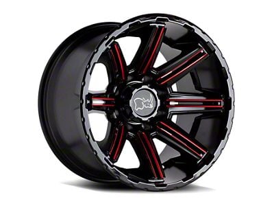 Black Rhino Rampage Gloss Black with Red Inner Lip 6-Lug Wheel; 20x12; -44mm Offset (19-24 RAM 1500)