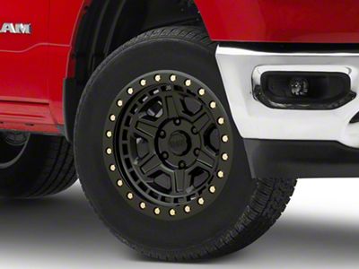 Black Rhino Reno Matte Black with Brass Bolts 6-Lug Wheel; 18x9.5; -12mm Offset (19-25 RAM 1500)