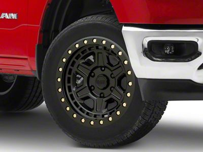 Black Rhino Reno Matte Black with Brass Bolts 6-Lug Wheel; 20x9.5; 12mm Offset (19-25 RAM 1500)