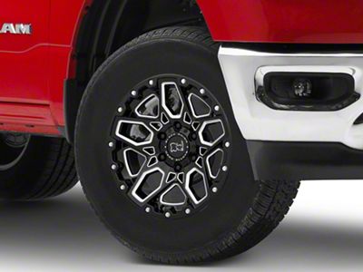 Black Rhino Shrapnel Gloss Black Milled 6-Lug Wheel; 17x9.5; 12mm Offset (19-22 RAM 1500)