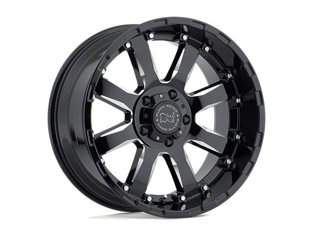 Black Rhino Sierra Gloss Black Milled 8-Lug Wheel; 22x10; 12mm Offset (06-08 RAM 1500 Mega Cab)