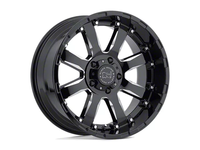 Black Rhino Sierra Gloss Black with Milled Spokes 6-Lug Wheel; 22x11.5; -44mm Offset (19-24 RAM 1500)