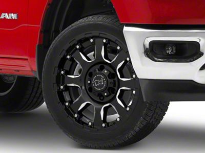 Black Rhino Sierra Gloss Black Milled 6-Lug Wheel; 22x10; -12mm Offset (19-25 RAM 1500)