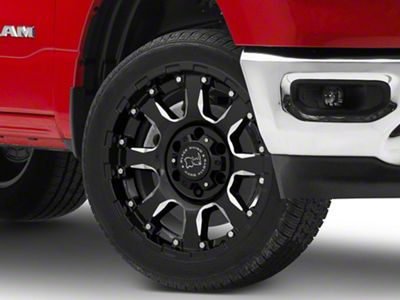 Black Rhino Sierra Gloss Black Milled 6-Lug Wheel; 22x10; -12mm Offset (19-24 RAM 1500)