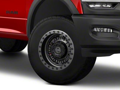 Black Rhino Abrams Textured Matte Gunmetal 8-Lug Wheel; 18x9.5; -18mm Offset (19-24 RAM 2500)