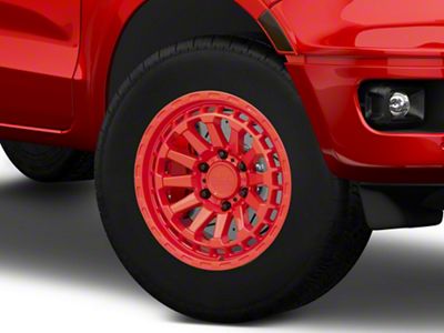 Black Rhino Raid Gloss Red 6-Lug Wheel; 18x9.5; 12mm Offset (19-23 Ranger)