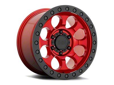 Black Rhino Riot Candy Red with Black Ring 6-Lug Wheel; 17x8.5; 0mm Offset (19-23 Ranger)