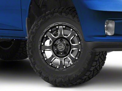 Black Rhino Sierra Gloss Black Milled 5-Lug Wheel; 17x9; 0mm Offset (09-18 RAM 1500)