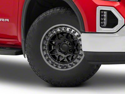 Black Rhino Alpha Matte Black with Gunmetal Lip 6-Lug Wheel; 18x9; 20mm Offset (19-25 Sierra 1500)