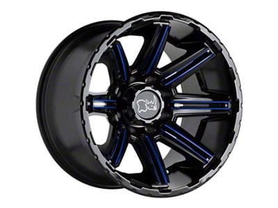 Black Rhino Rampage Gloss Black with Red Inner Lip 6-Lug Wheel; 20x9.5; -18mm Offset (19-25 Sierra 1500)