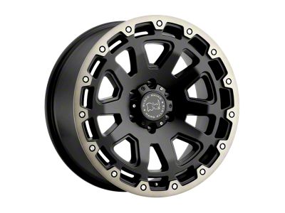 Black Rhino Razorback Matte Black with Machined Dark Tint Lip 6-Lug Wheel; 20x12; -44mm Offset (19-25 Sierra 1500)