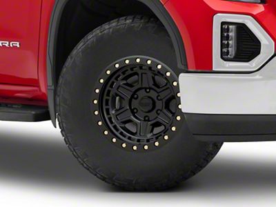 Black Rhino Reno Matte Black with Brass Bolts 6-Lug Wheel; 17x9; -12mm Offset (19-25 Sierra 1500)