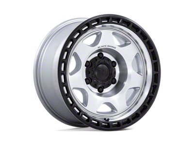 Black Rhino Voyager Silver Machined Face with Matte Black Lip 6-Lug Wheel; 17x8.5; -10mm Offset (19-25 Sierra 1500)
