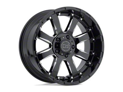 Black Rhino Sierra Gloss Black Milled 8-Lug Wheel; 22x10; -23mm Offset (07-10 Sierra 2500 HD)