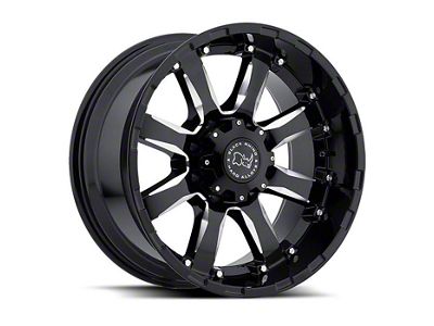 Black Rhino Sierra Gloss Black with Milled Spokes 8-Lug Wheel; 18x9; 12mm Offset (07-10 Sierra 2500 HD)