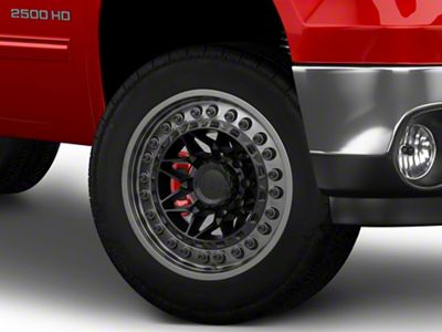 Black Rhino Alpha Matte Black with Gunmetal Lip 8-Lug Wheel; 20x10; -18mm Offset (07-10 Sierra 3500 HD SRW)