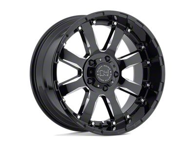 Black Rhino Sierra Gloss Black Milled 8-Lug Wheel; 22x10; 12mm Offset (07-10 Sierra 3500 HD SRW)